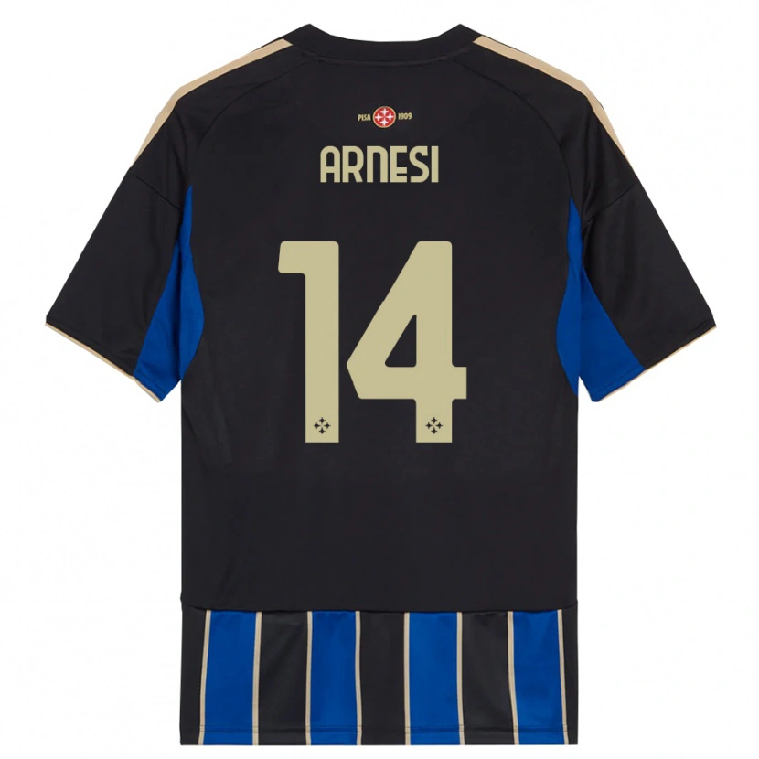 Danxen Hombre Camiseta Lorenzo Arnesi #14 Negro Azul 1ª Equipación 2025/26 La Camisa México