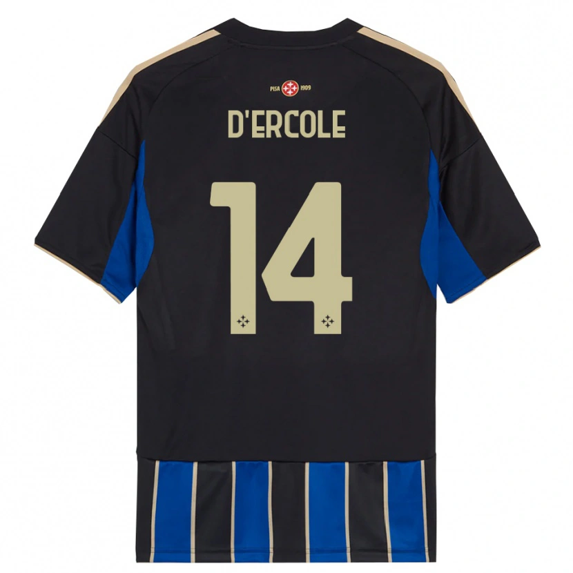 Danxen Hombre Camiseta Enrico D'ercole #14 Negro Azul 1ª Equipación 2025/26 La Camisa México