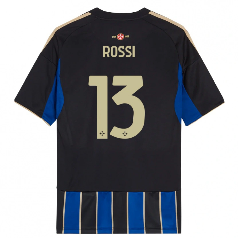 Danxen Hombre Camiseta Francesco Rossi #13 Negro Azul 1ª Equipación 2025/26 La Camisa México