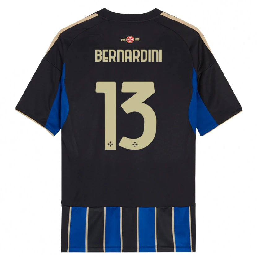 Danxen Hombre Camiseta Andrea Bernardini #13 Negro Azul 1ª Equipación 2025/26 La Camisa México