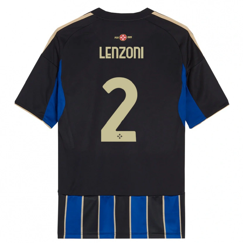 Danxen Hombre Camiseta Samuele Lenzoni #2 Negro Azul 1ª Equipación 2025/26 La Camisa México