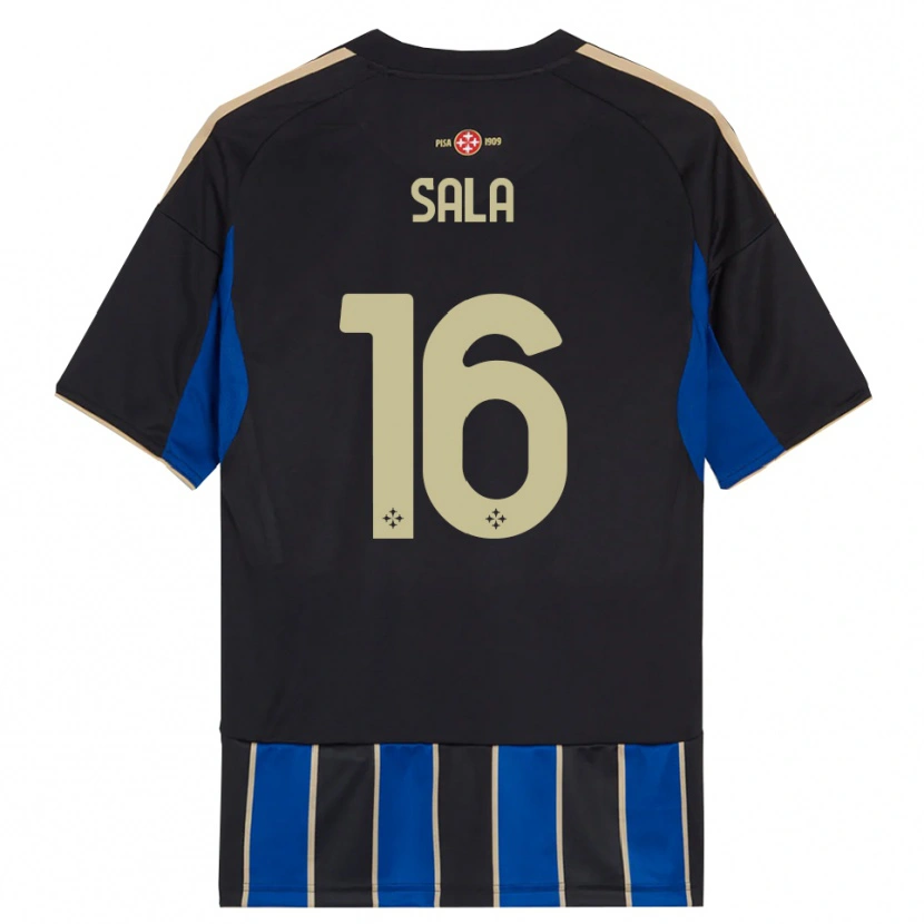 Danxen Hombre Camiseta Mattia Sala #16 Negro Azul 1ª Equipación 2025/26 La Camisa México