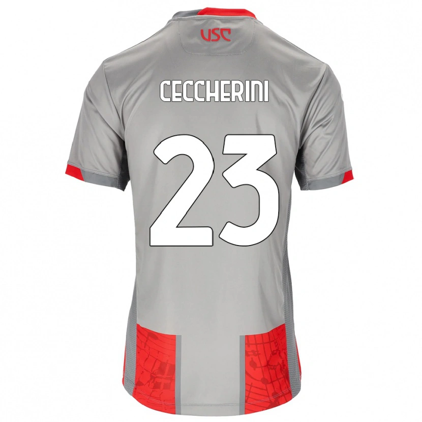 Danxen Hombre Camiseta Federico Ceccherini #23 Rojo Gris 1ª Equipación 2025/26 La Camisa México