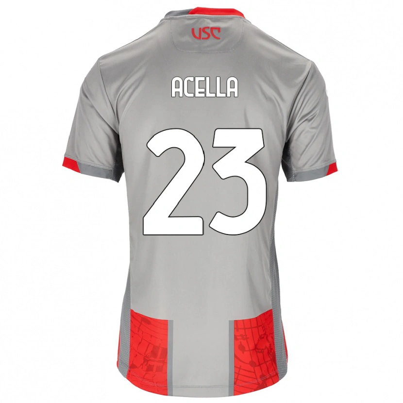 Danxen Hombre Camiseta Christian Acella #23 Rojo Gris 1ª Equipación 2025/26 La Camisa México