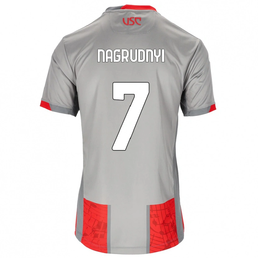 Danxen Hombre Camiseta Vladyslav Nagrudnyi #7 Rojo Gris 1ª Equipación 2025/26 La Camisa México
