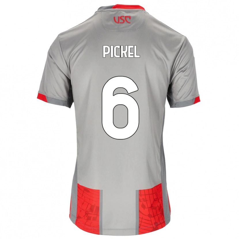 Danxen Hombre Camiseta Charles Pickel #6 Rojo Gris 1ª Equipación 2025/26 La Camisa México