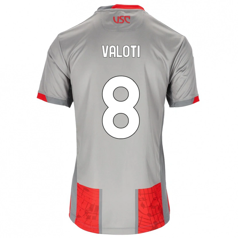 Danxen Hombre Camiseta Mattia Valoti #8 Rojo Gris 1ª Equipación 2025/26 La Camisa México