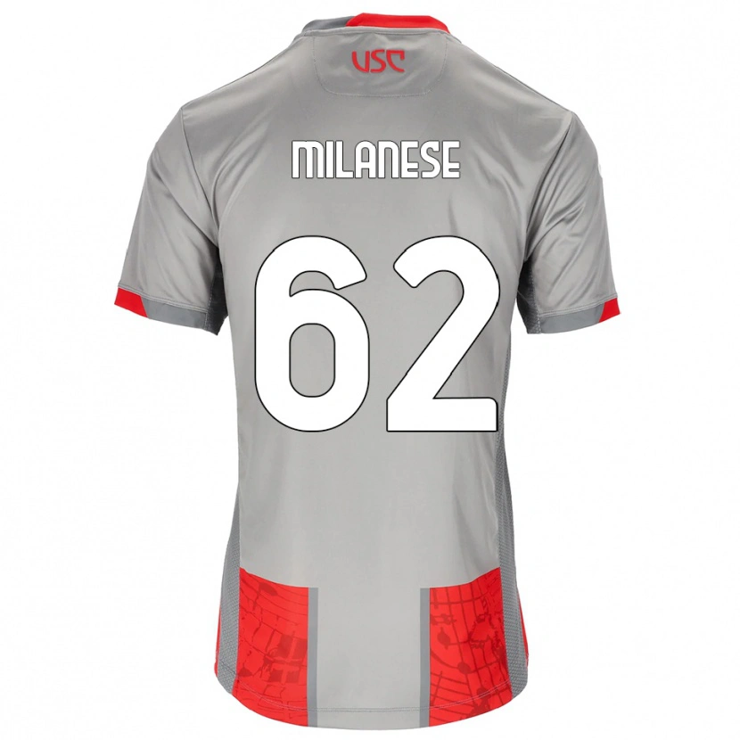 Danxen Hombre Camiseta Tommaso Milanese #62 Rojo Gris 1ª Equipación 2025/26 La Camisa México