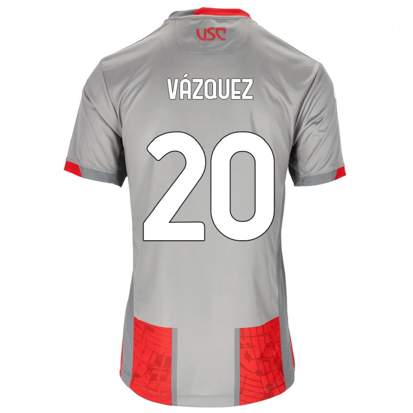 Danxen Hombre Camiseta Franco Vázquez #20 Rojo Gris 1ª Equipación 2025/26 La Camisa México