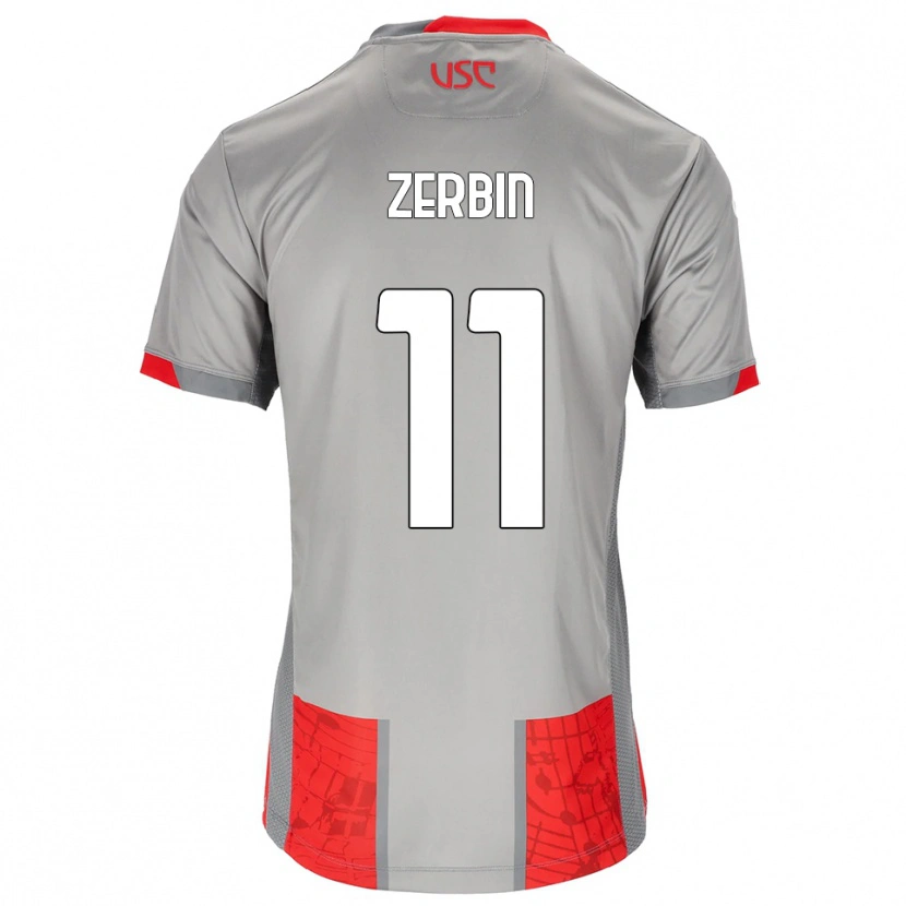 Danxen Hombre Camiseta Alessio Zerbin #11 Rojo Gris 1ª Equipación 2025/26 La Camisa México
