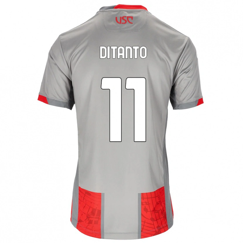 Danxen Hombre Camiseta Tiziano Ditanto #11 Rojo Gris 1ª Equipación 2025/26 La Camisa México