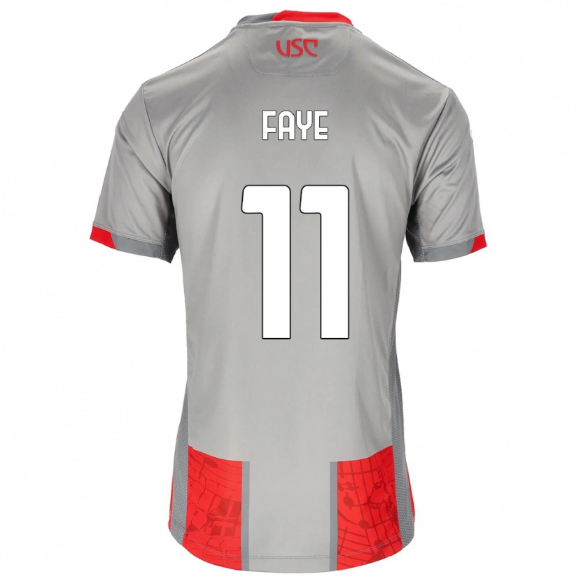 Danxen Hombre Camiseta Nouroudine Faye #11 Rojo Gris 1ª Equipación 2025/26 La Camisa México