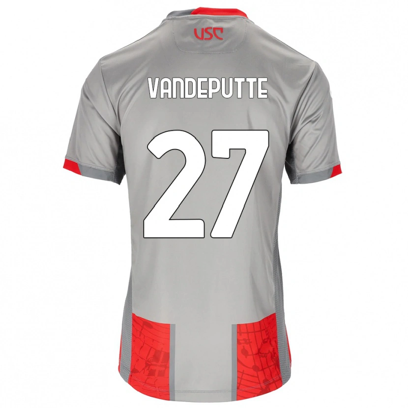 Danxen Hombre Camiseta Jari Vandeputte #27 Rojo Gris 1ª Equipación 2025/26 La Camisa México