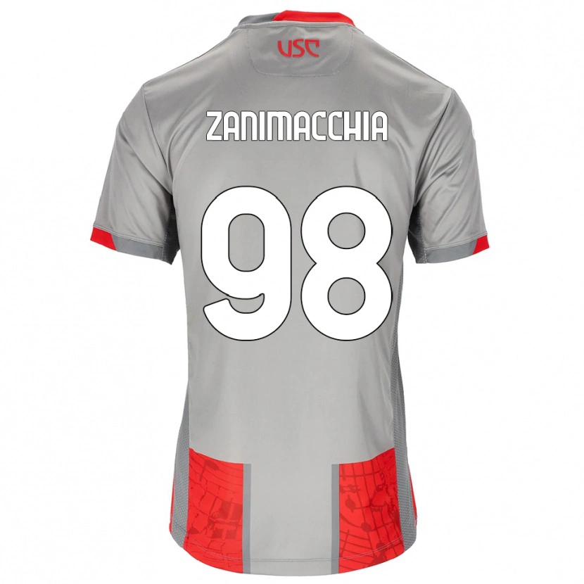 Danxen Hombre Camiseta Luca Zanimacchia #98 Rojo Gris 1ª Equipación 2025/26 La Camisa México