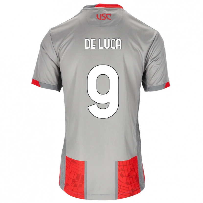 Danxen Hombre Camiseta Manuel De Luca #9 Rojo Gris 1ª Equipación 2025/26 La Camisa México