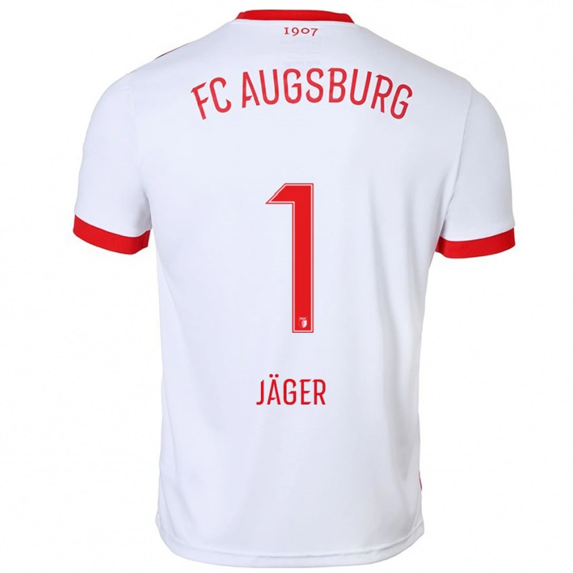 Danxen Hombre Camiseta Tobias Jäger #1 Blanco Rojo 1ª Equipación 2025/26 La Camisa México