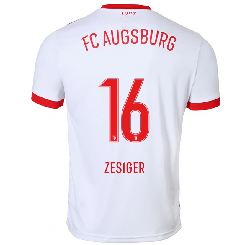 Danxen Hombre Camiseta Cédric Zesiger #16 Blanco Rojo 1ª Equipación 2025/26 La Camisa México