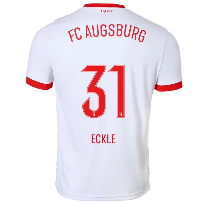 Danxen Hombre Camiseta Philipp Eckle #31 Blanco Rojo 1ª Equipación 2025/26 La Camisa México