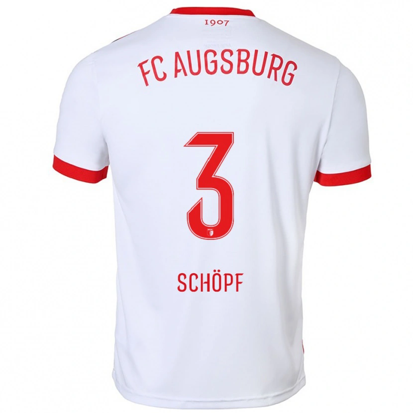 Danxen Hombre Camiseta Julia Schöpf #3 Blanco Rojo 1ª Equipación 2025/26 La Camisa México
