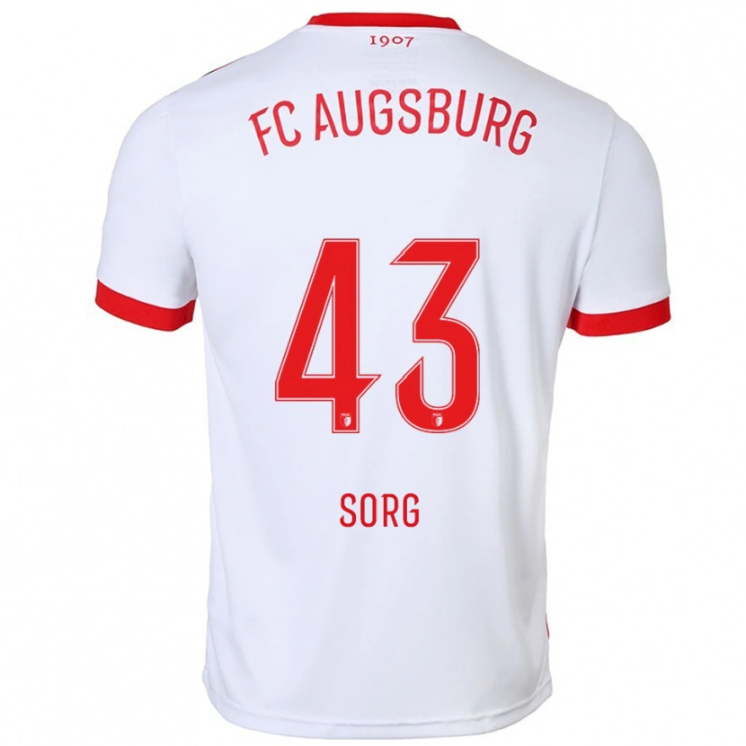 Danxen Hombre Camiseta Oliver Sorg #43 Blanco Rojo 1ª Equipación 2025/26 La Camisa México
