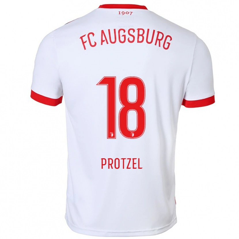 Danxen Hombre Camiseta Ann-Sophie Protzel #18 Blanco Rojo 1ª Equipación 2025/26 La Camisa México