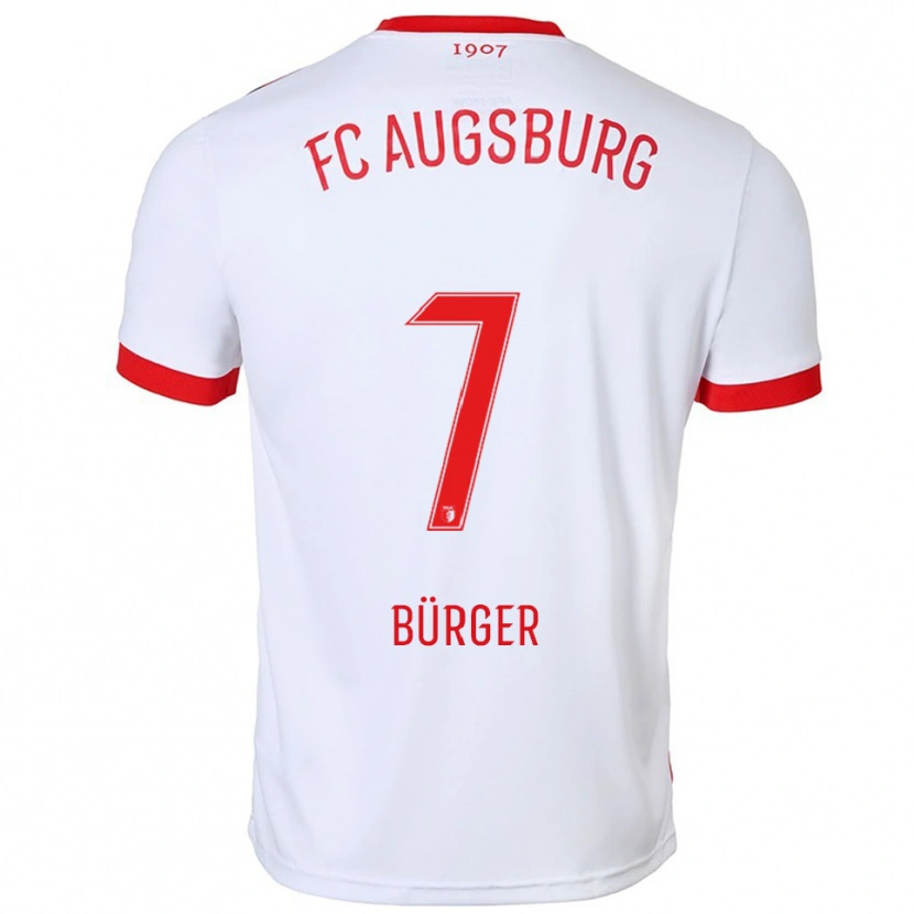 Danxen Hombre Camiseta Anja Bürger #7 Blanco Rojo 1ª Equipación 2025/26 La Camisa México
