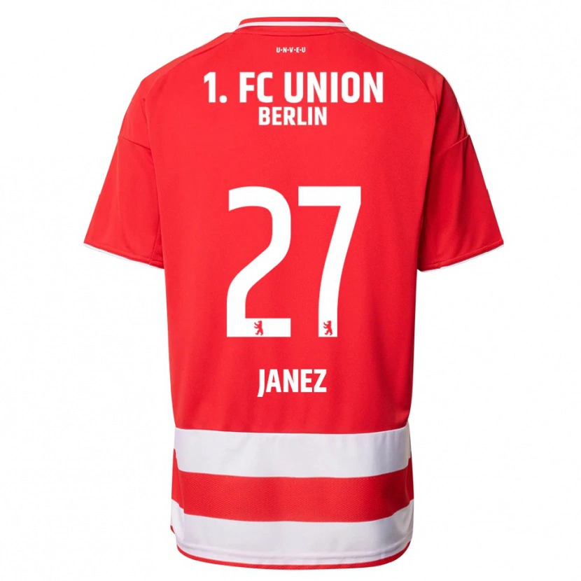 Danxen Hombre Camiseta Korina Janež #27 Rojo Blanco 1ª Equipación 2025/26 La Camisa México