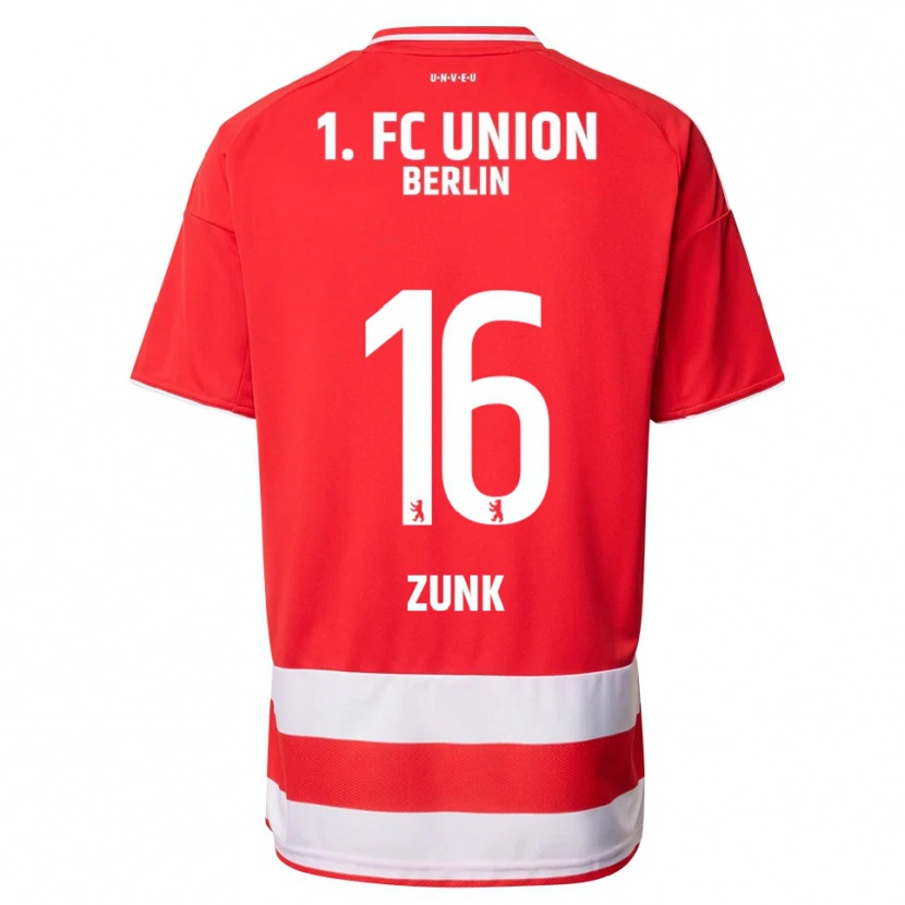 Danxen Hombre Camiseta Niklas Zunk #16 Rojo Blanco 1ª Equipación 2025/26 La Camisa México
