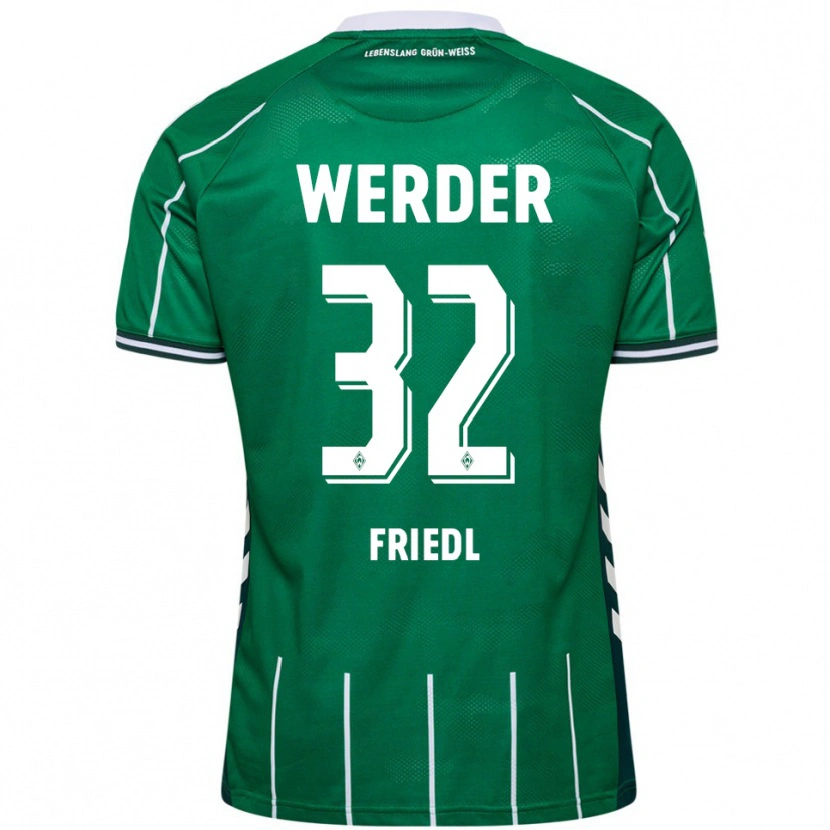 Danxen Hombre Camiseta Marco Friedl #32 Verde Blanco 1ª Equipación 2025/26 La Camisa México