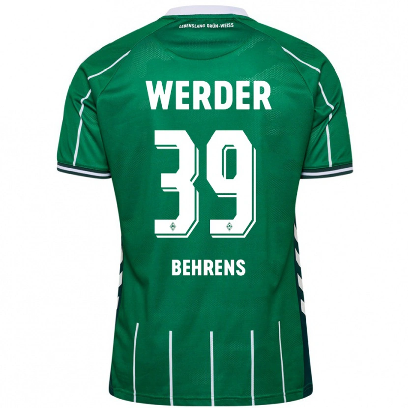 Danxen Hombre Camiseta Jette Behrens #39 Verde Blanco 1ª Equipación 2025/26 La Camisa México