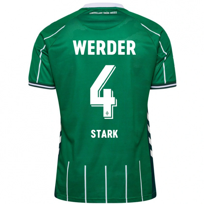 Danxen Hombre Camiseta Niklas Stark #4 Verde Blanco 1ª Equipación 2025/26 La Camisa México