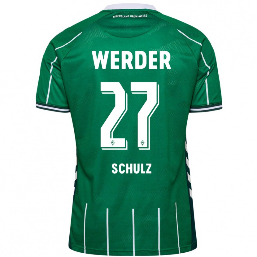 Danxen Hombre Camiseta Ole Schulz #27 Verde Blanco 1ª Equipación 2025/26 La Camisa México