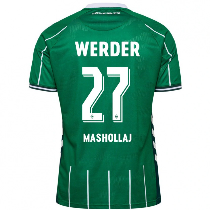 Danxen Hombre Camiseta Benjamin Mashollaj #27 Verde Blanco 1ª Equipación 2025/26 La Camisa México