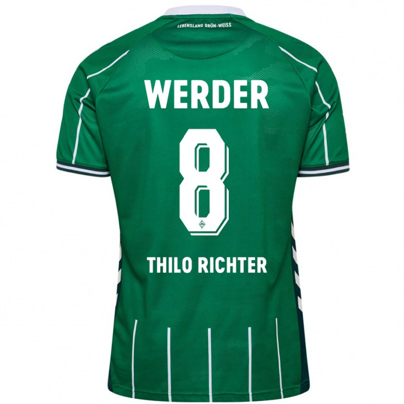 Danxen Hombre Camiseta Jasper Thilo Richter #8 Verde Blanco 1ª Equipación 2025/26 La Camisa México