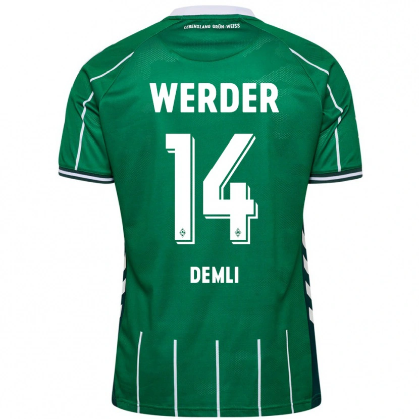 Danxen Hombre Camiseta Rezan Demli #14 Verde Blanco 1ª Equipación 2025/26 La Camisa México