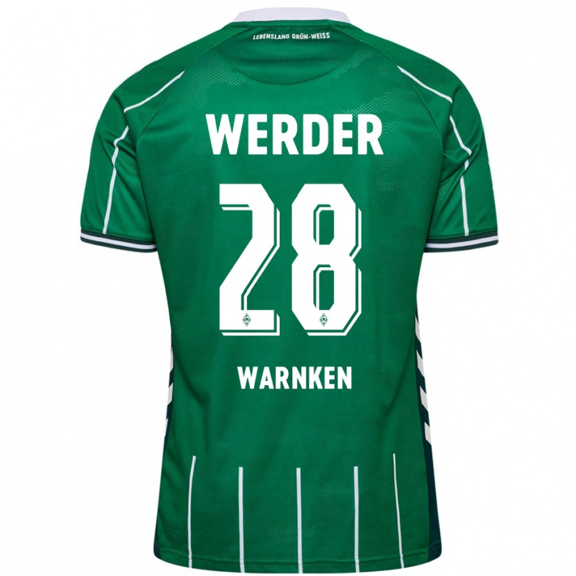 Danxen Hombre Camiseta Jannes Warnken #28 Verde Blanco 1ª Equipación 2025/26 La Camisa México