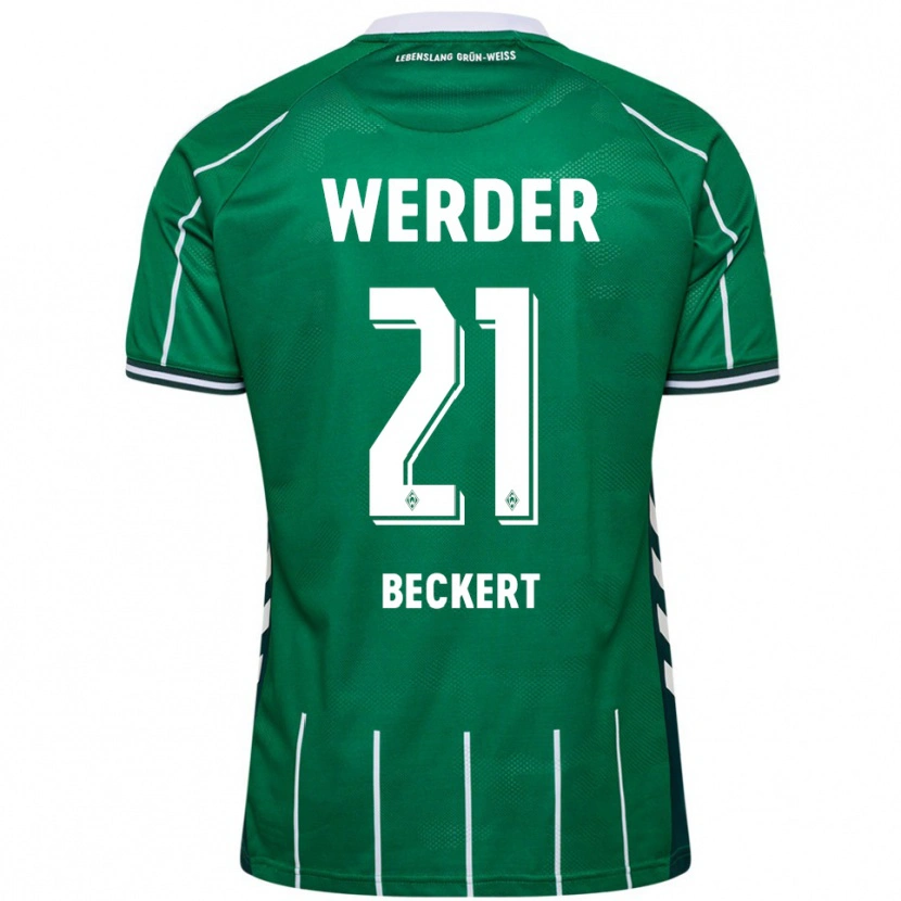 Danxen Hombre Camiseta Jonathan Beckert #21 Verde Blanco 1ª Equipación 2025/26 La Camisa México