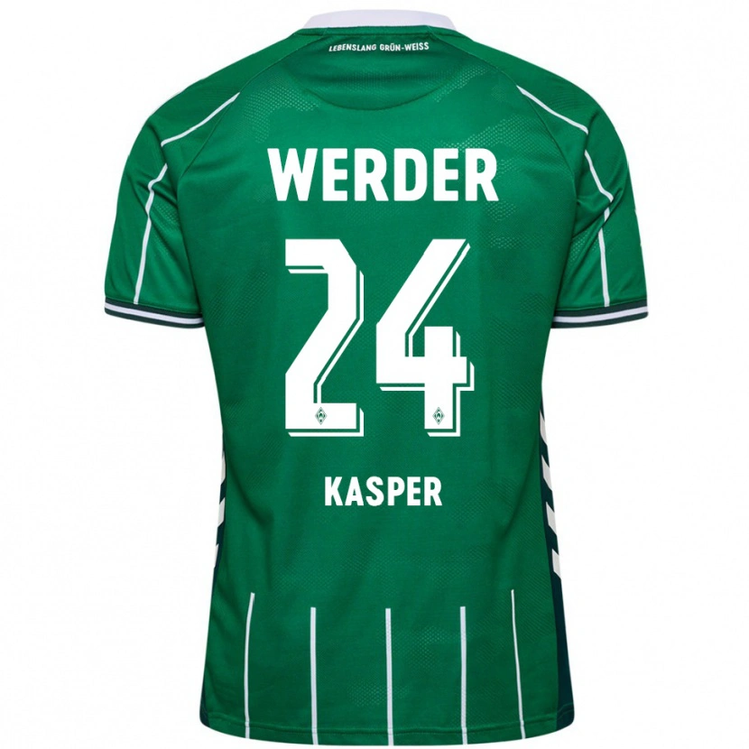 Danxen Hombre Camiseta Dominik Kasper #24 Verde Blanco 1ª Equipación 2025/26 La Camisa México