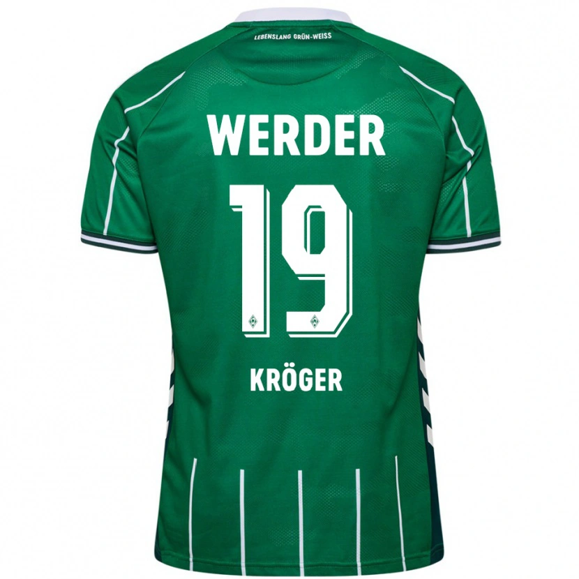 Danxen Hombre Camiseta Moritz Kröger #19 Verde Blanco 1ª Equipación 2025/26 La Camisa México