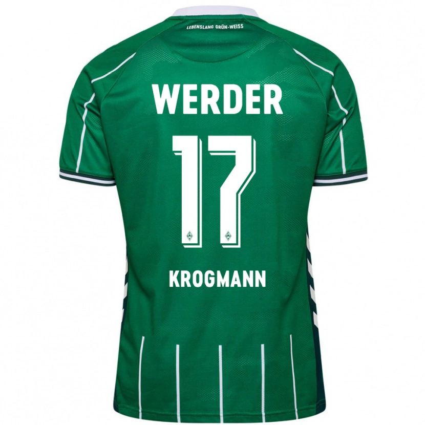 Danxen Hombre Camiseta Avid Krogmann #17 Verde Blanco 1ª Equipación 2025/26 La Camisa México
