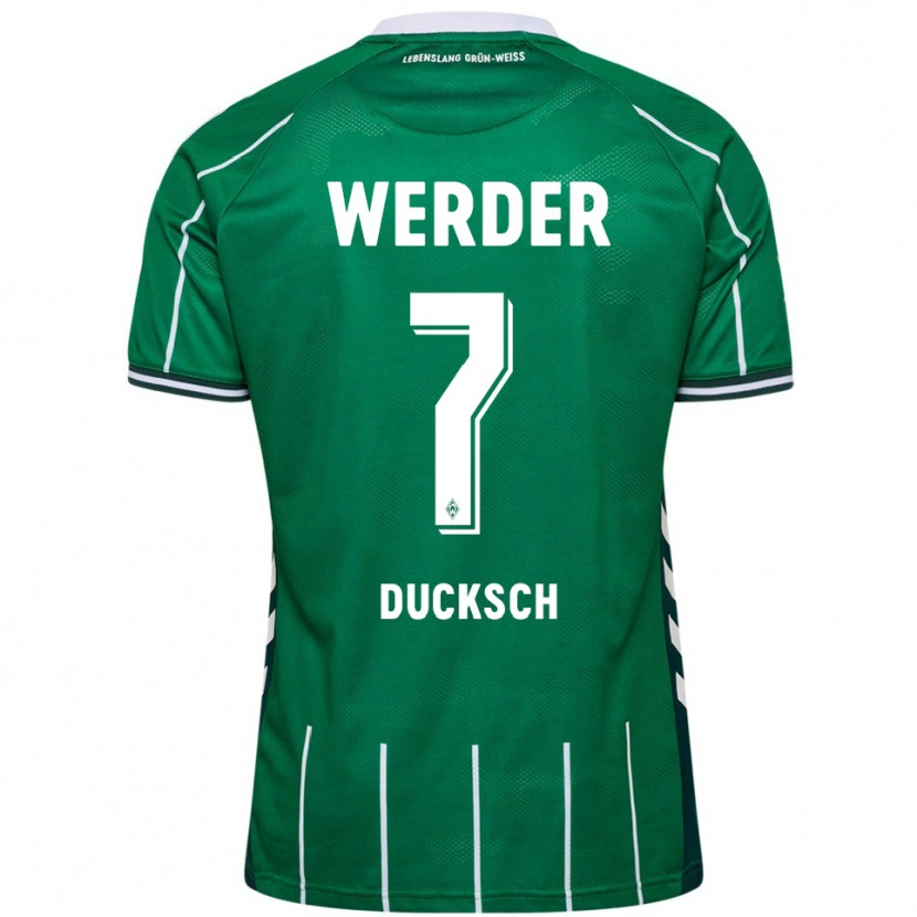 Danxen Hombre Camiseta Marvin Ducksch #7 Verde Blanco 1ª Equipación 2025/26 La Camisa México