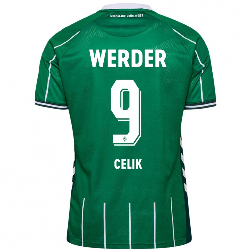 Danxen Hombre Camiseta Mustafa Celik #9 Verde Blanco 1ª Equipación 2025/26 La Camisa México