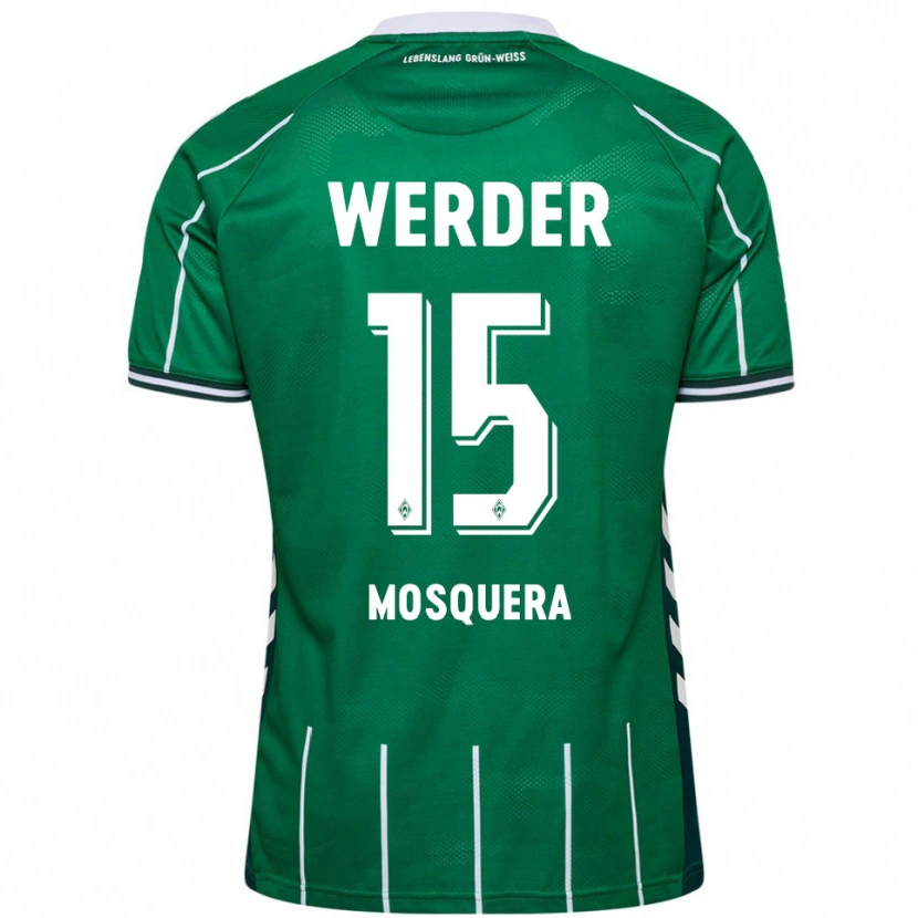 Danxen Hombre Camiseta Arley Mosquera #15 Verde Blanco 1ª Equipación 2025/26 La Camisa México