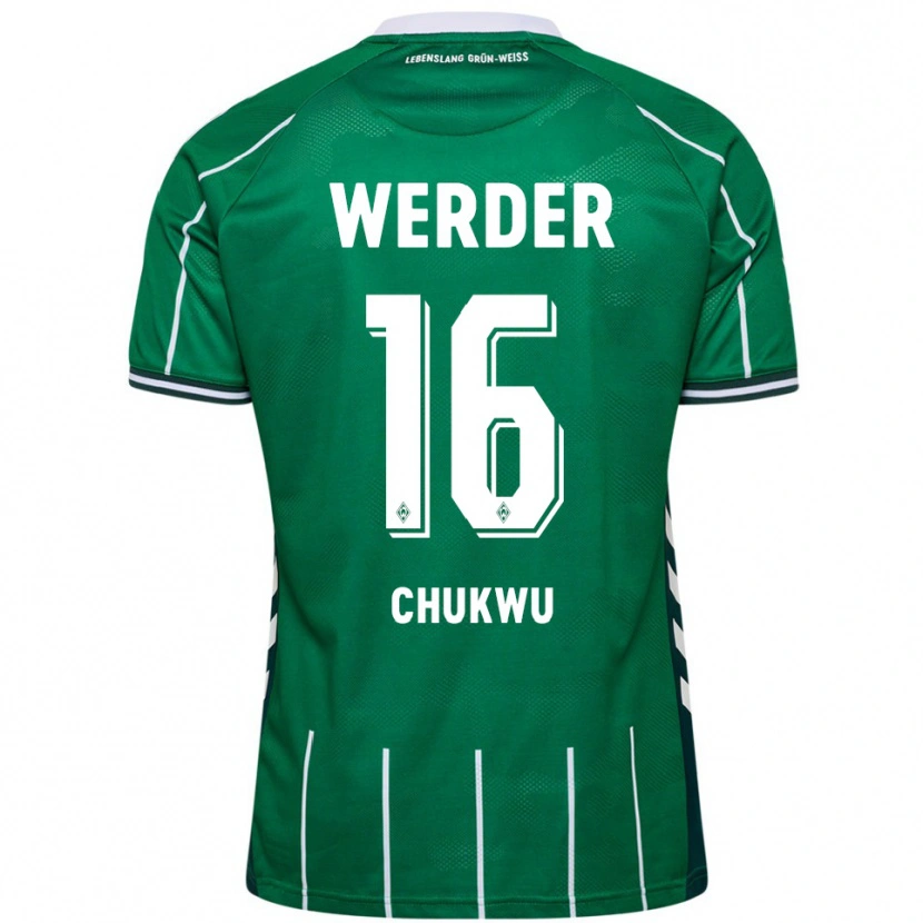 Danxen Hombre Camiseta Emmanuel Chukwu #16 Verde Blanco 1ª Equipación 2025/26 La Camisa México
