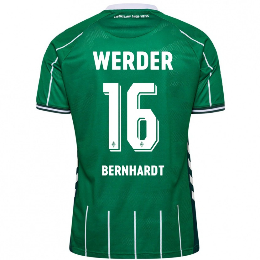 Danxen Hombre Camiseta Emilie Bernhardt #16 Verde Blanco 1ª Equipación 2025/26 La Camisa México