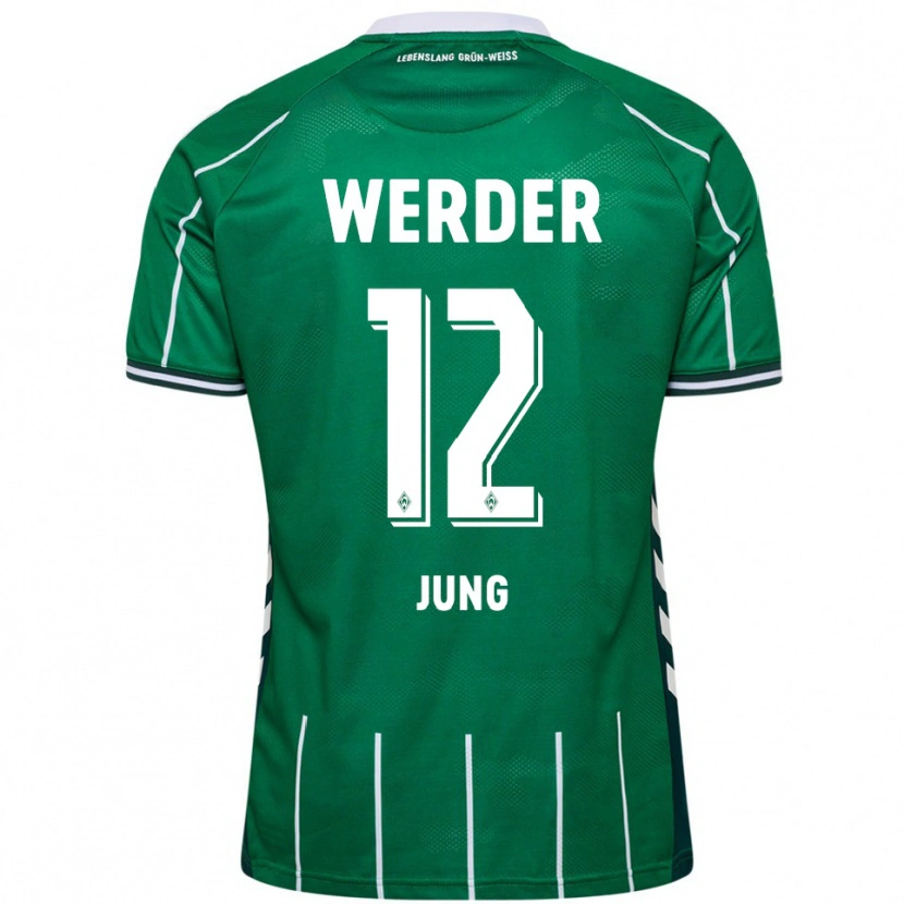 Danxen Hombre Camiseta Hugo Jung #12 Verde Blanco 1ª Equipación 2025/26 La Camisa México