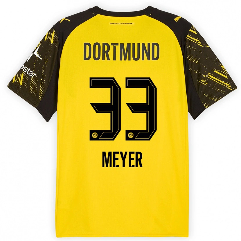 Danxen Hombre Camiseta Alexander Meyer #33 Amarillo Negro 1ª Equipación 2025/26 La Camisa México