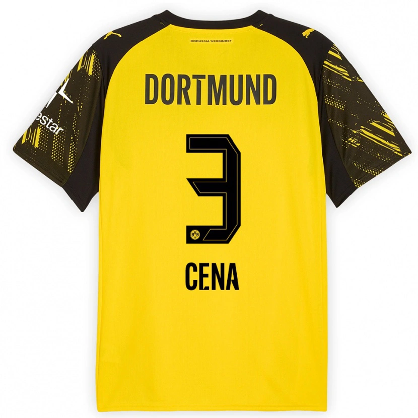 Danxen Hombre Camiseta Valon Cena #3 Amarillo Negro 1ª Equipación 2025/26 La Camisa México
