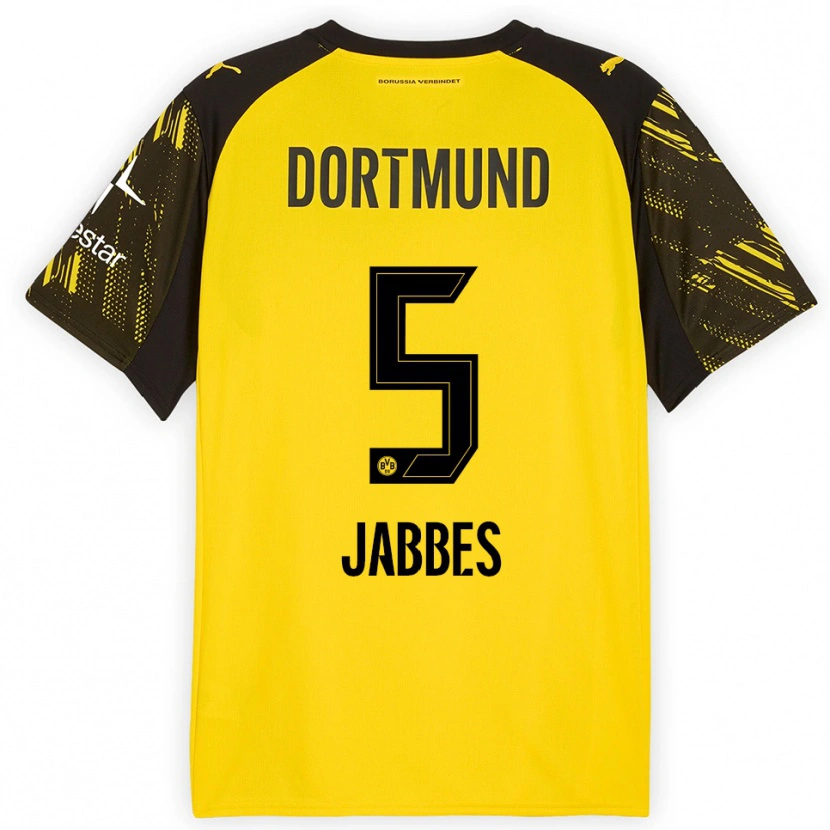 Danxen Hombre Camiseta Jasmin Jabbes #5 Amarillo Negro 1ª Equipación 2025/26 La Camisa México