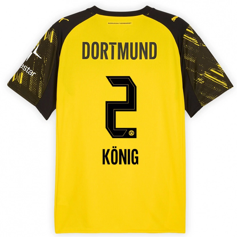 Danxen Hombre Camiseta Niklas König #2 Amarillo Negro 1ª Equipación 2025/26 La Camisa México